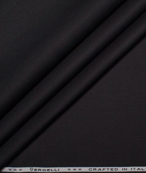 Vercelli Italy 2 Ply 100's Giza Cotton Solids Shirting Fabric (Black)
