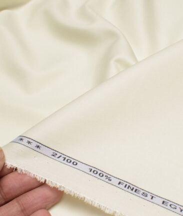 Vercelli Italy 2 Ply 100's Giza Cotton Solids Shirting Fabric (Cream)