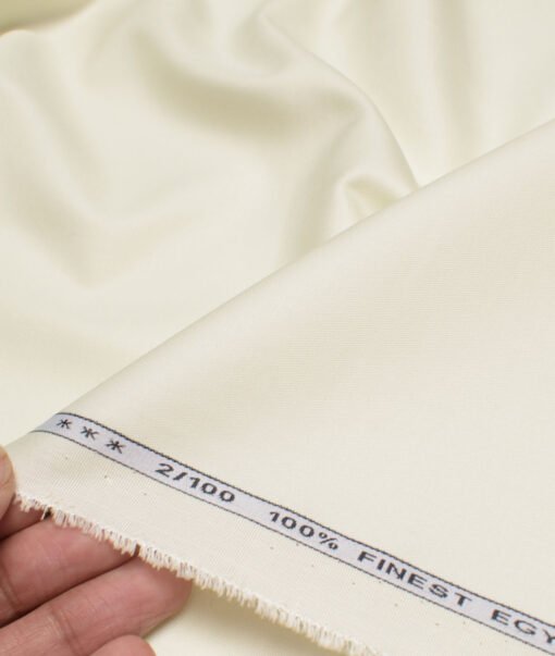Vercelli Italy 2 Ply 100's Giza Cotton Solids Shirting Fabric (Cream)