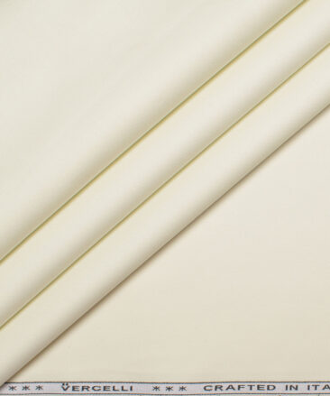 Vercelli Italy 2 Ply 100's Giza Cotton Solids Shirting Fabric (Cream)