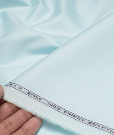 Vercelli Italy 2 Ply 100's Giza Cotton Solids Shirting Fabric (Frost Mint Blue)