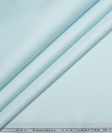 Vercelli Italy 2 Ply 100's Giza Cotton Solids Shirting Fabric (Frost Mint Blue)