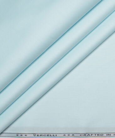 Vercelli Italy 2 Ply 100's Giza Cotton Solids Shirting Fabric (Frost Mint Blue)