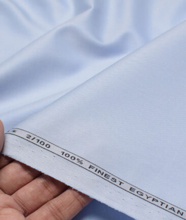 Vercelli Italy 2 Ply 100's Giza Cotton Solids Shirting Fabric (Sky Blue)