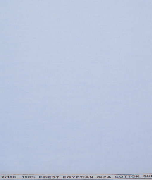 Vercelli Italy 2 Ply 100's Giza Cotton Solids Shirting Fabric (Sky Blue)