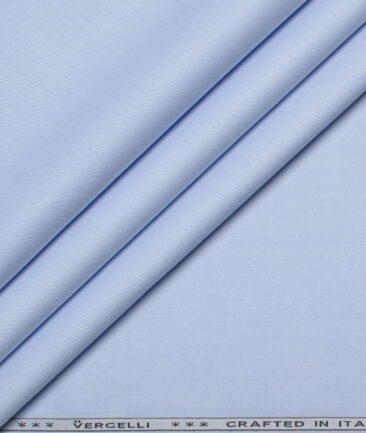 Vercelli Italy 2 Ply 100's Giza Cotton Solids Shirting Fabric (Sky Blue)