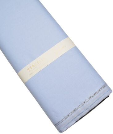 Vercelli Italy 2 Ply 100's Giza Cotton Solids Shirting Fabric (Sky Blue)