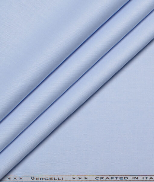 Vercelli Italy 2 Ply 100's Giza Cotton Solids Shirting Fabric (Sky Blue)