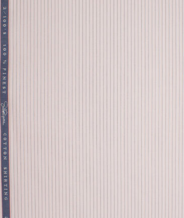 Vercelli Italy 2 Ply 100's Supima Cotton Striped Shirting Fabric (Pink)