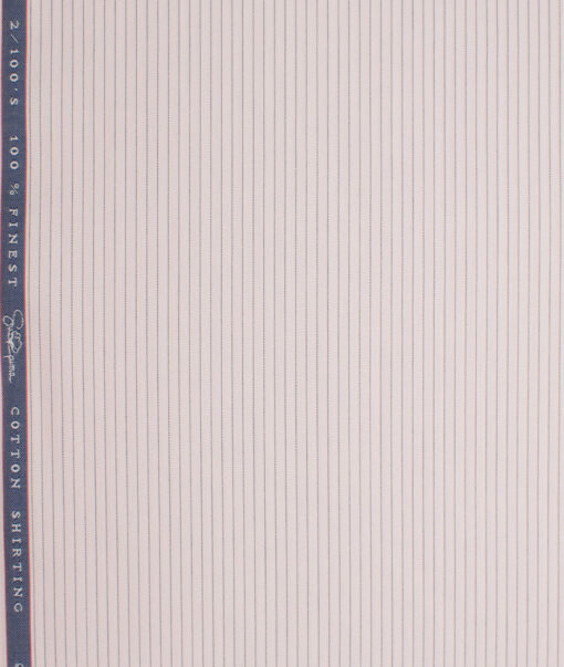 Vercelli Italy 2 Ply 100's Supima Cotton Striped Shirting Fabric (Pink)
