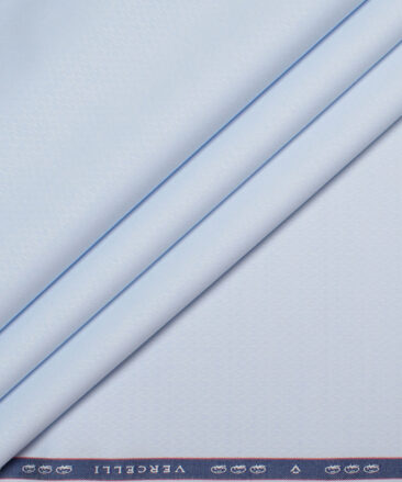Vercelli Italy 2 Ply 100's Supima Cotton Self Design Shirting Fabric (Sky Blue)