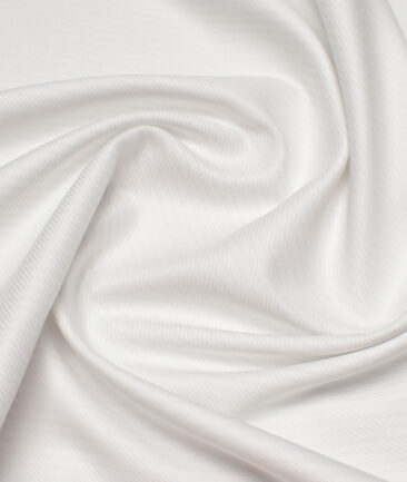 Vercelli Italy 2 Ply 100's Supima Cotton Striped Shirting Fabric (White)