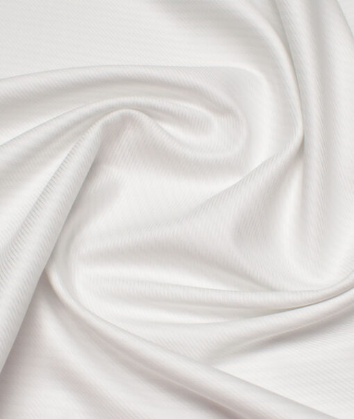 Vercelli Italy 2 Ply 100's Supima Cotton Striped Shirting Fabric (White)