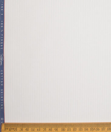 Vercelli Italy 2 Ply 100's Supima Cotton Striped Shirting Fabric (White)