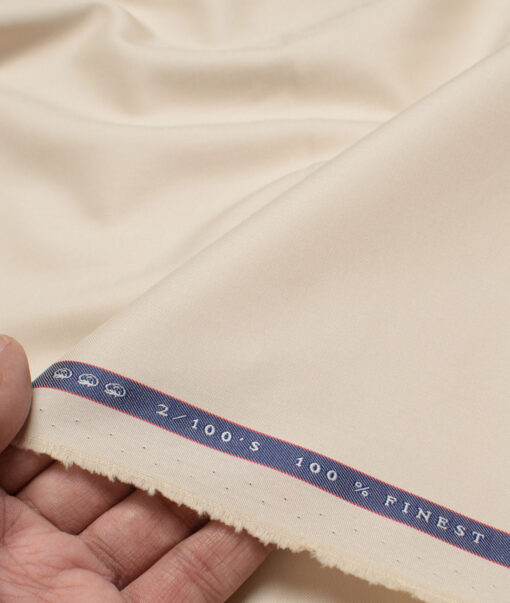 Vercelli Italy 2 Ply 100's Supima Cotton Solids Shirting Fabric (Beige)