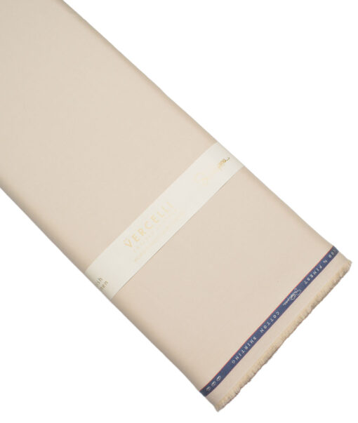 Vercelli Italy 2 Ply 100's Supima Cotton Solids Shirting Fabric (Beige)