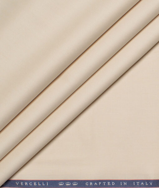 Vercelli Italy 2 Ply 100's Supima Cotton Solids Shirting Fabric (Beige)