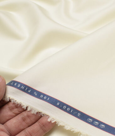Vercelli Italy 2 Ply 100's Supima Cotton Solids Shirting Fabric (Cream)