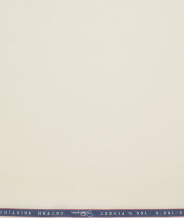Vercelli Italy 2 Ply 100's Supima Cotton Solids Shirting Fabric (Cream)