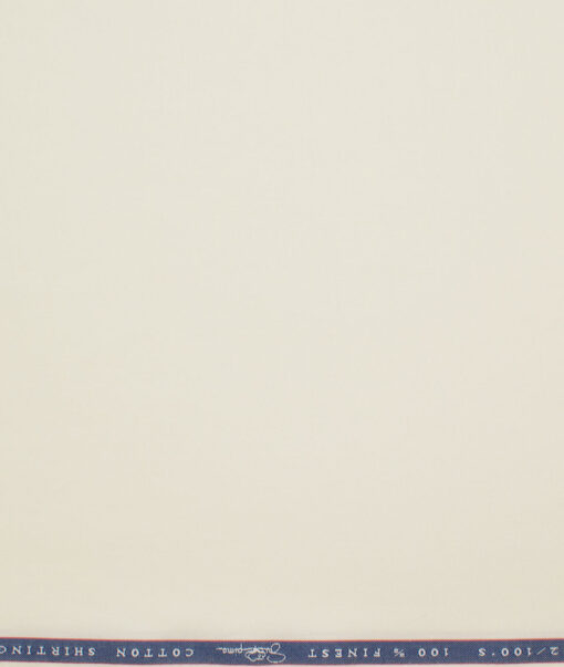 Vercelli Italy 2 Ply 100's Supima Cotton Solids Shirting Fabric (Cream)