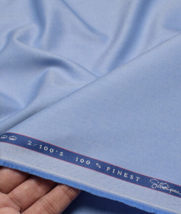 Vercelli Italy 2 Ply 100's Supima Cotton Solids Shirting Fabric (Light Blue)