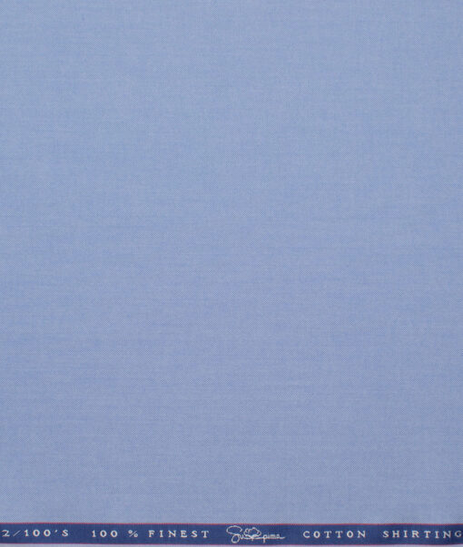 Vercelli Italy 2 Ply 100's Supima Cotton Solids Shirting Fabric (Light Blue)