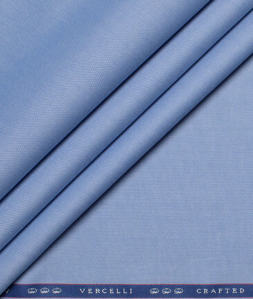 Vercelli Italy 2 Ply 100's Supima Cotton Solids Shirting Fabric (Light Blue)