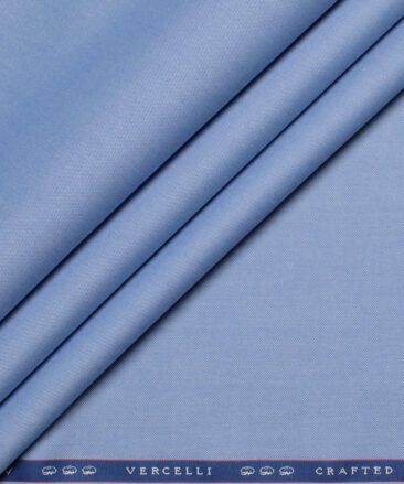 Vercelli Italy 2 Ply 100's Supima Cotton Solids Shirting Fabric (Light Blue)