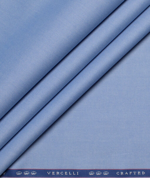 Vercelli Italy 2 Ply 100's Supima Cotton Solids Shirting Fabric (Light Blue)