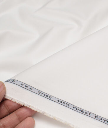 Vercelli Italy 2 Ply 100's Supima Cotton Solids Shirting Fabric (White)