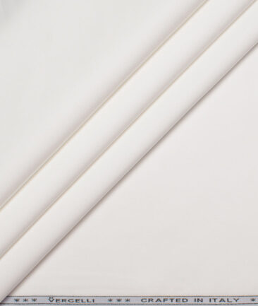 Vercelli Italy 2 Ply 100's Supima Cotton Solids Shirting Fabric (White)