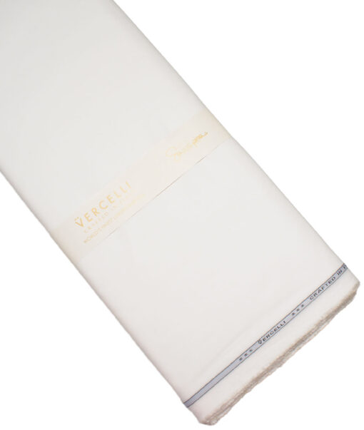 Vercelli Italy 2 Ply 100's Supima Cotton Solids Shirting Fabric (White)