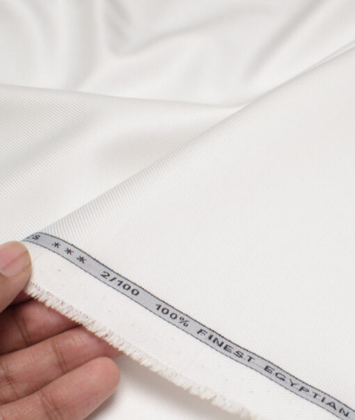 Vercelli Italy 2 Ply 100's Supima Cotton Solids Shirting Fabric (White)