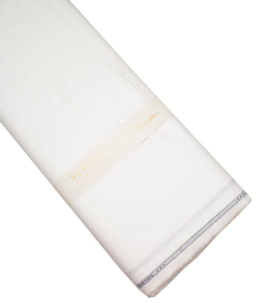 Vercelli Italy 2 Ply 100's Supima Cotton Solids Shirting Fabric (White)