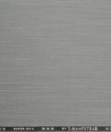 J.Hampstead Super 150's Self Design 95% Merino Wool Suiting Fabric (Light Grey)