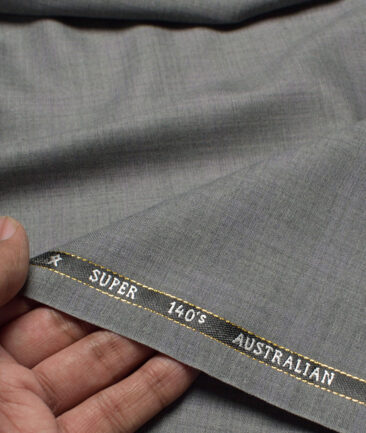 J.Hampstead Super 140's Checks 60% Merino Wool Suiting Fabric (Light Worsted Grey)