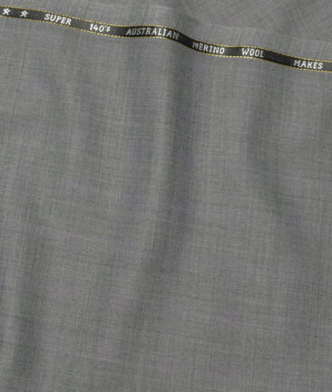 J.Hampstead Super 140's Checks 60% Merino Wool Suiting Fabric (Light Worsted Grey)