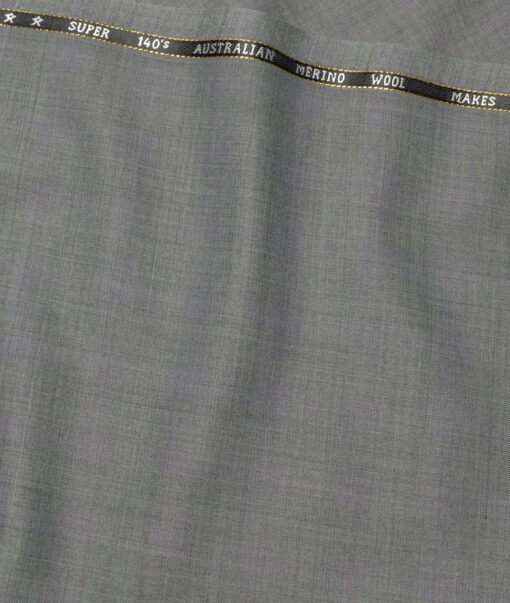 J.Hampstead Super 140's Checks 60% Merino Wool Suiting Fabric (Light Worsted Grey)