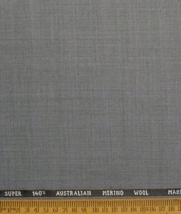 J.Hampstead Super 140's Checks 60% Merino Wool Suiting Fabric (Light Worsted Grey)