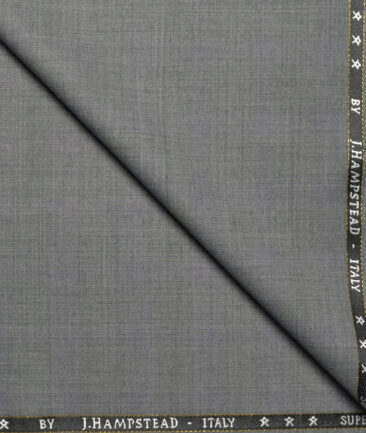 J.Hampstead Super 140's Checks 60% Merino Wool Suiting Fabric (Light Worsted Grey)