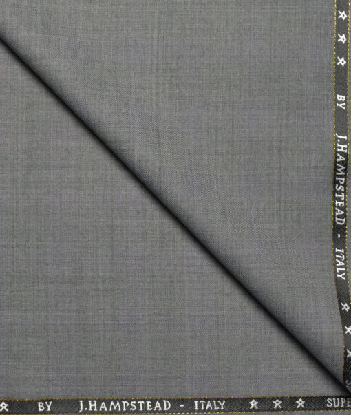 J.Hampstead Super 140's Checks 60% Merino Wool Suiting Fabric (Light Worsted Grey)