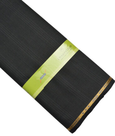 J.Hampstead Super 140's Checks 58% Merino Wool Stretchable Suiting Fabric (Blackish Grey)