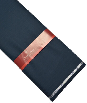 J.Hampstead Super 100's Striped 20% Merino Wool Suiting Fabric (Dark Peacock Blue)