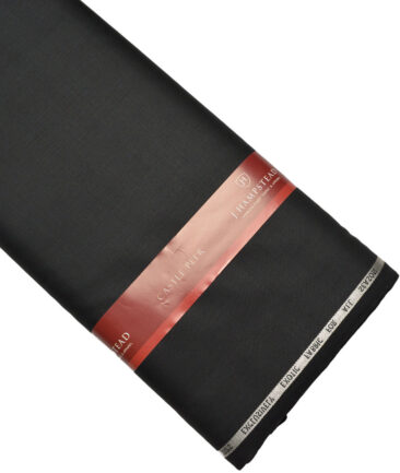 J.Hampstead Super 100's Checks 20% Merino Wool Suiting Fabric (Black)