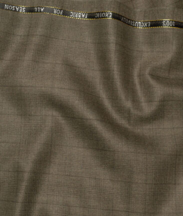 J.Hampstead Super 100's Checks 20% Merino Wool Suiting Fabric (Brown)