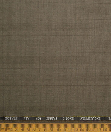 J.Hampstead Super 100's Checks 20% Merino Wool Suiting Fabric (Brown)