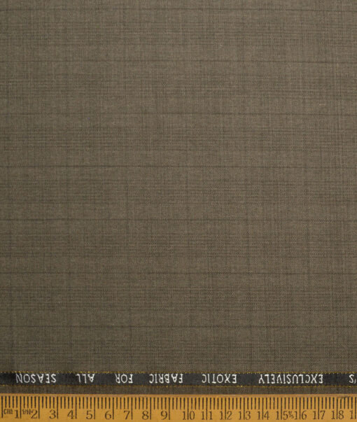 J.Hampstead Super 100's Checks 20% Merino Wool Suiting Fabric (Brown)