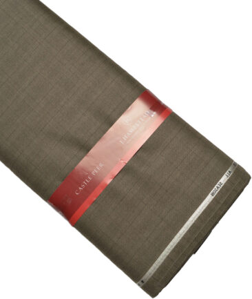 J.Hampstead Super 100's Checks 20% Merino Wool Suiting Fabric (Brown)