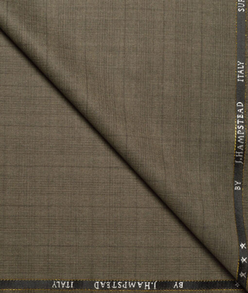 J.Hampstead Super 100's Checks 20% Merino Wool Suiting Fabric (Brown)