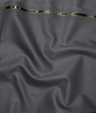 J.Hampstead Super 100's Self Design 20% Merino Wool Suiting Fabric (Cement Grey)